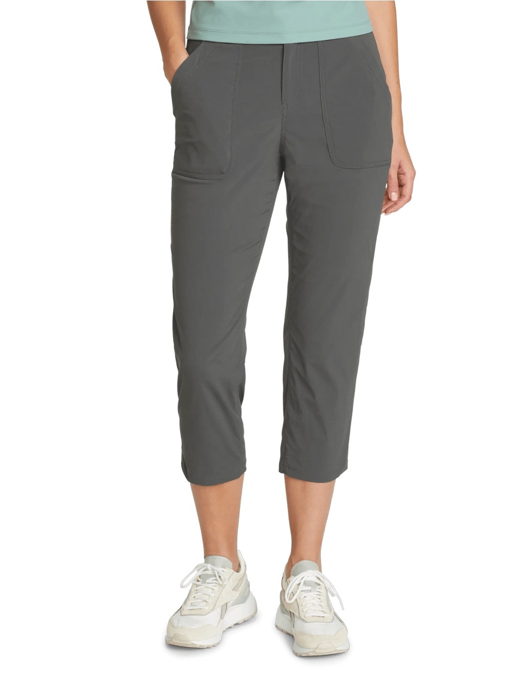 NWT Eddie Bauer Horizon High-Rise Straight Leg Crop Pants Dark Smoke